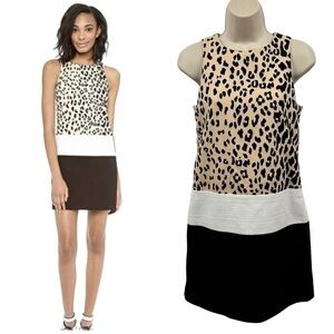 Anthropologie 4C Collective Leopard & Tweed Sheath Dress Size 2